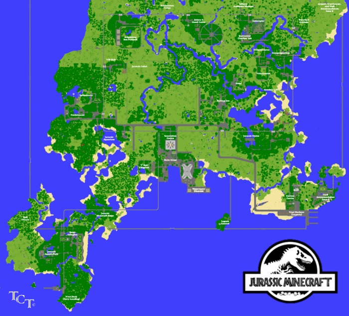 Jurassic Minecraft (Isla Nublar) Map | Minecraft PE Bedrock Maps