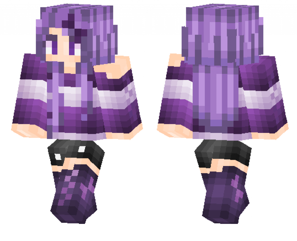 Skin minecraft female. Скины для девочек. Фиолетовые скины для девочек. Скины для МАЙНКРАФТА. Скин с фиолетовыми волосами.