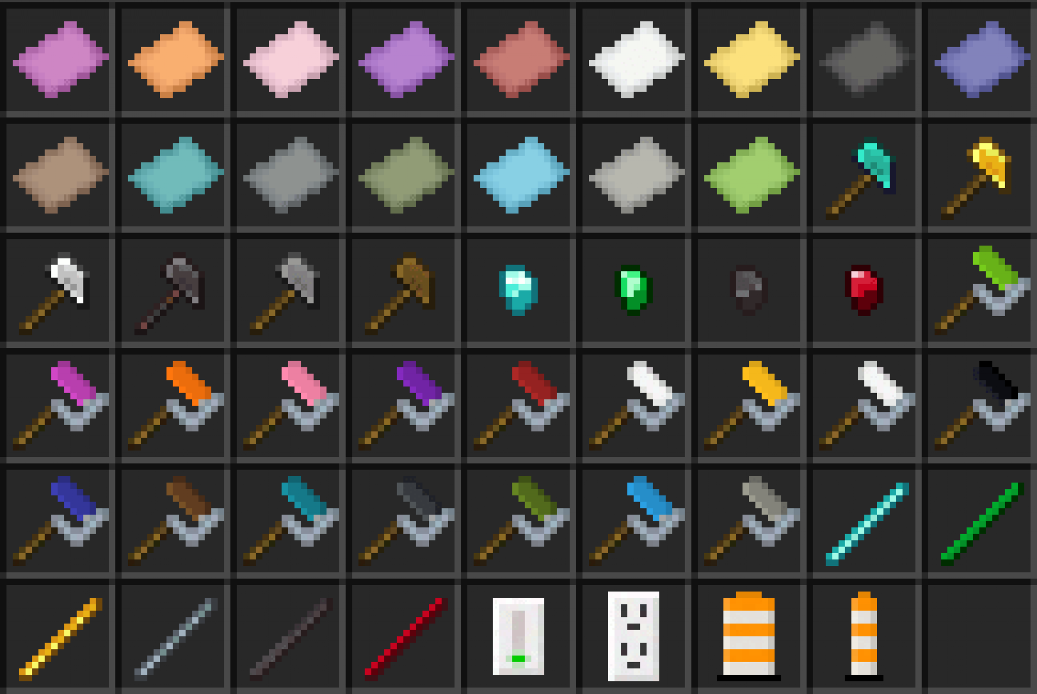 Minecraft tools 1.20. Блоки майнкрафт 1.16. Блоки и предметы в майнкрафт 1.16. Блоки из модов и из МАЙНКРАФТА. Мод на инструменты из разных материалов.