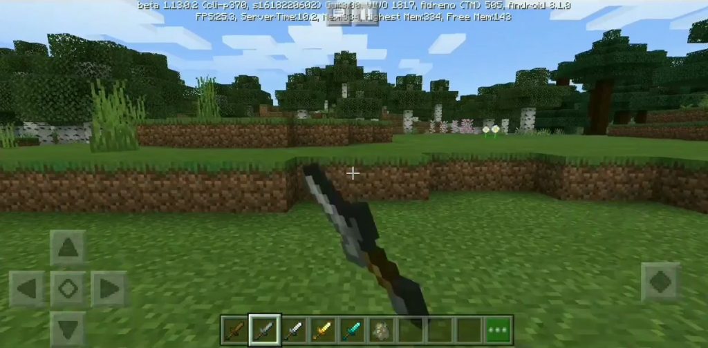 Short and Slanted Sword for Minecraft Pocket Edition 1.18