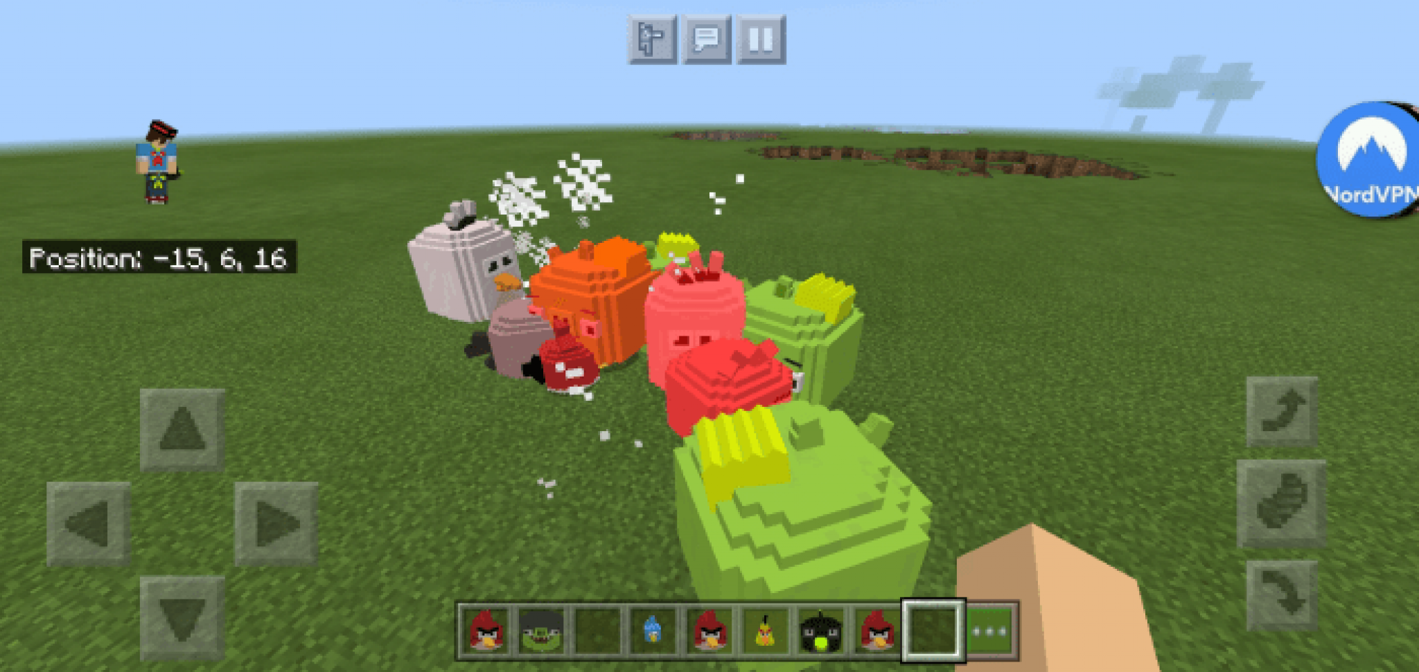 What is the title of this picture ? Angry Birds Addon | Minecraft PE Bedrock Addons